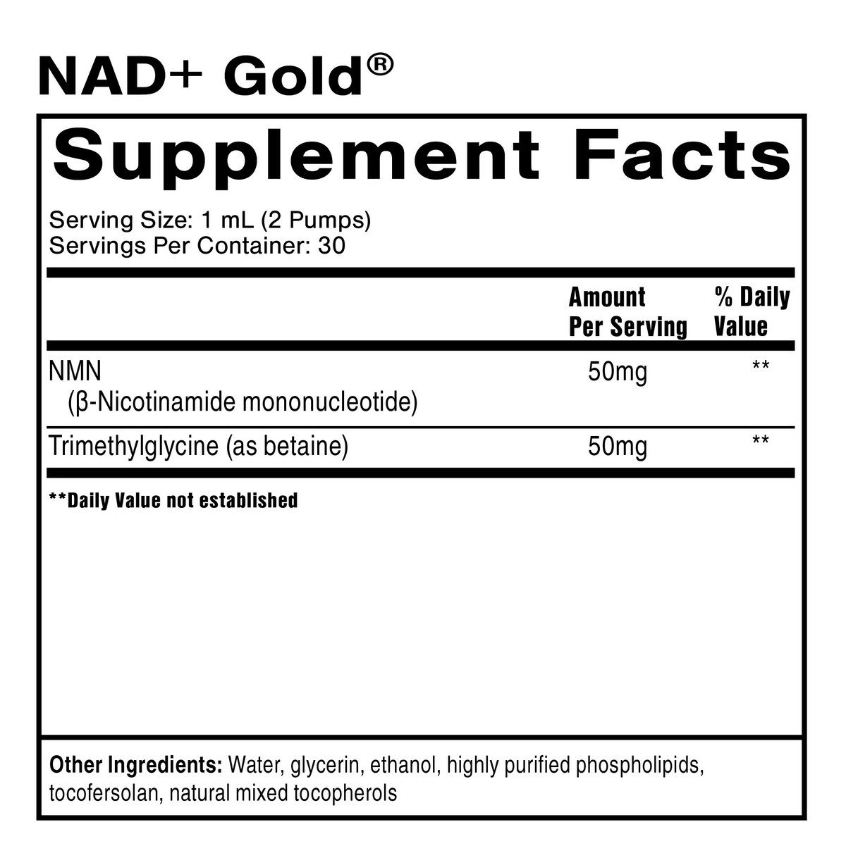 NAD+ Gold 30mL SF